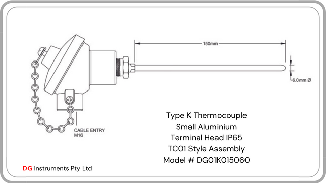 Type K Thermocouple Sensors with Terminal Head